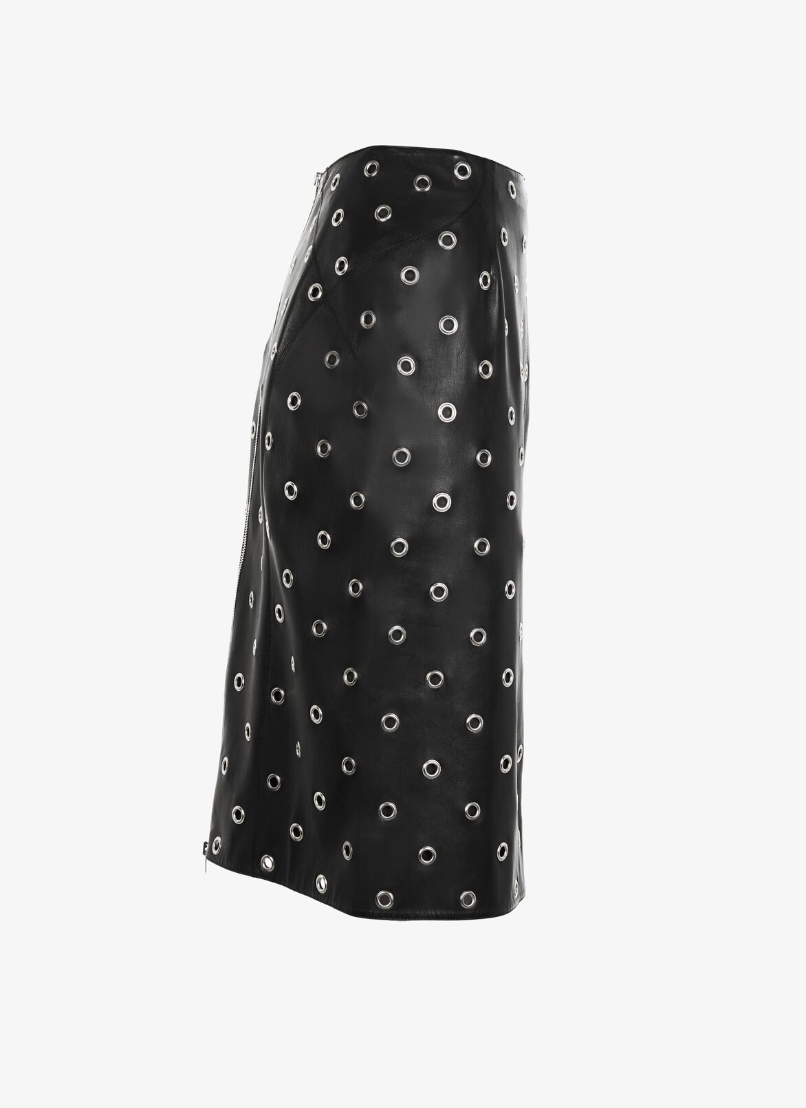 Lambskin Eyelet Pencil Skirt ALAÏA BLACK LAMBSKIN EYELET PENCIL SKIRT